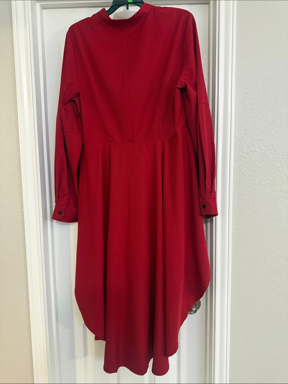SHEIN Red High-Low Button Front Tunic - Picture 4 of 5